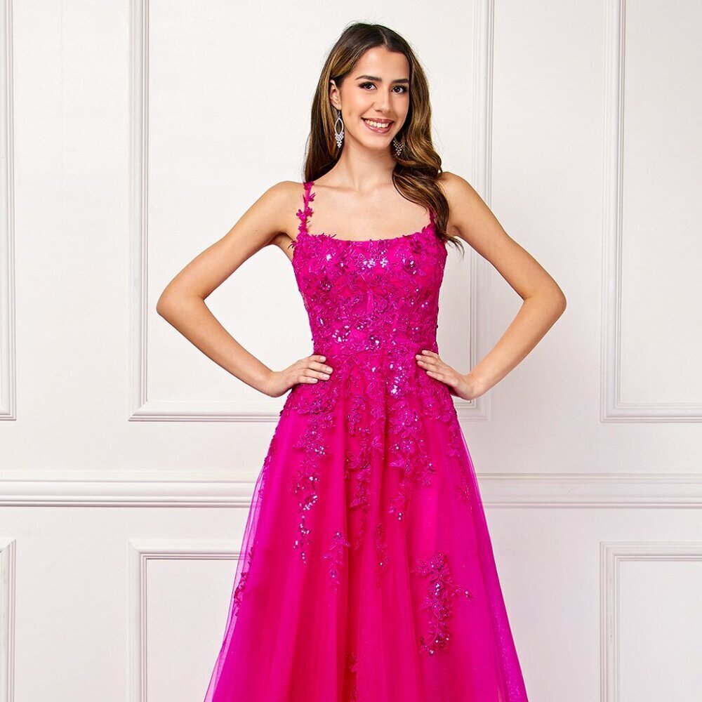 New Long Formal Sleeveless Sequins Embellished Prom Dress w/ Scoop Neck AC 4044